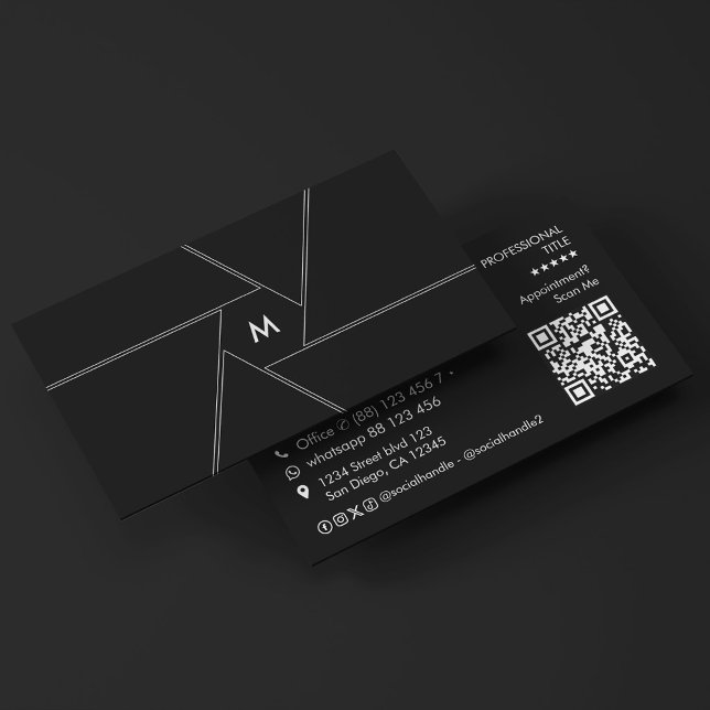Photographer Minimal Camera Shutter Lens Black  Business Card (Photographer Minimal Camera Shutter Lens Black Business Card
)