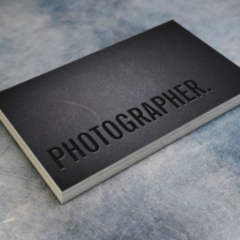 Photographer Minimalist Bold Text Photography Business Card by cardfactory at Zazzle
