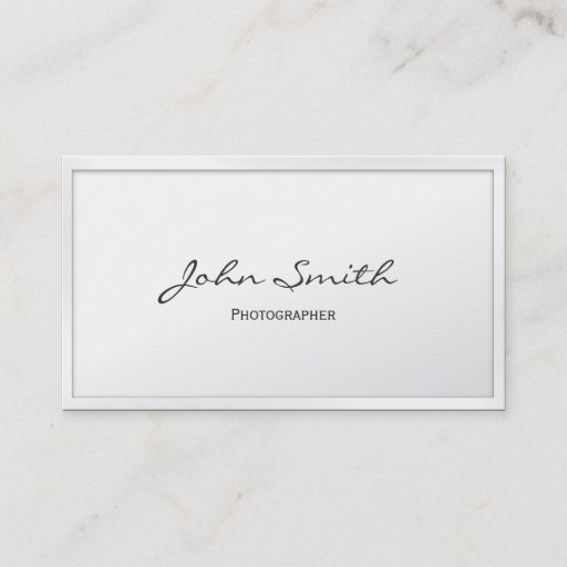Customizable White Border Photographer Business Card