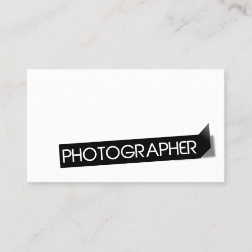 Photographer Modern Black Label Simple Plain Business Card