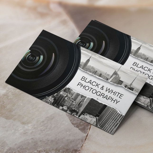Photographer Modern Black & White Photography Business Card (Creator Uploaded)