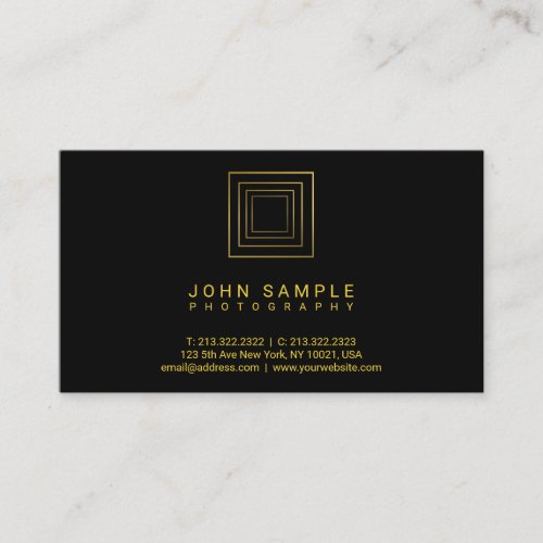 Photographer Modern Gold Look Photography Luxe Business Card