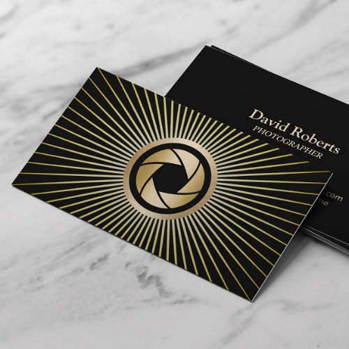 Photographer Modern Gold Shutter Professional Business Card