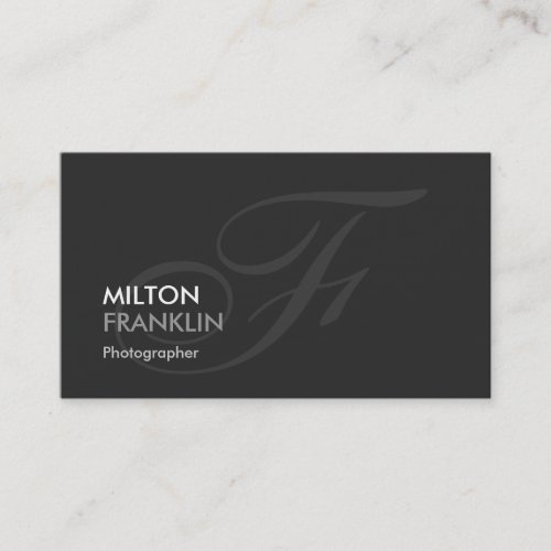 Photographer _ Modern Swash Monogram Business Card