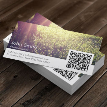Photographer Nature Photography Qr Code Business Card by cardfactory at Zazzle