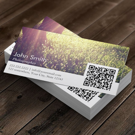 Photographer Nature Photography Qr Code Business Card