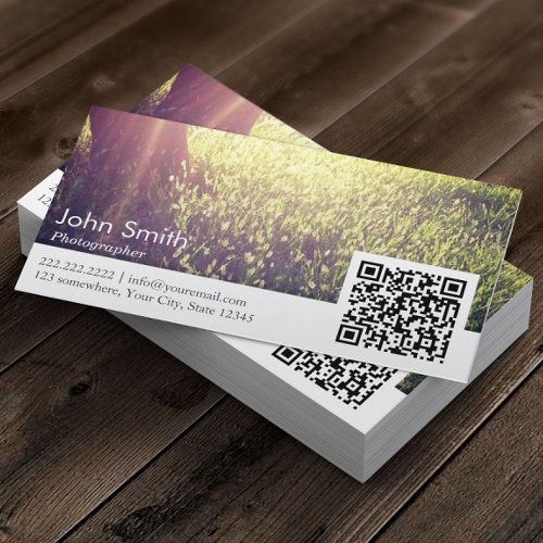 Stylish Nature Photography QR code Business Card