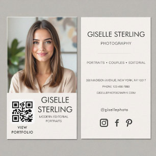 Photographer Neutral Photo QR Code  Business Card