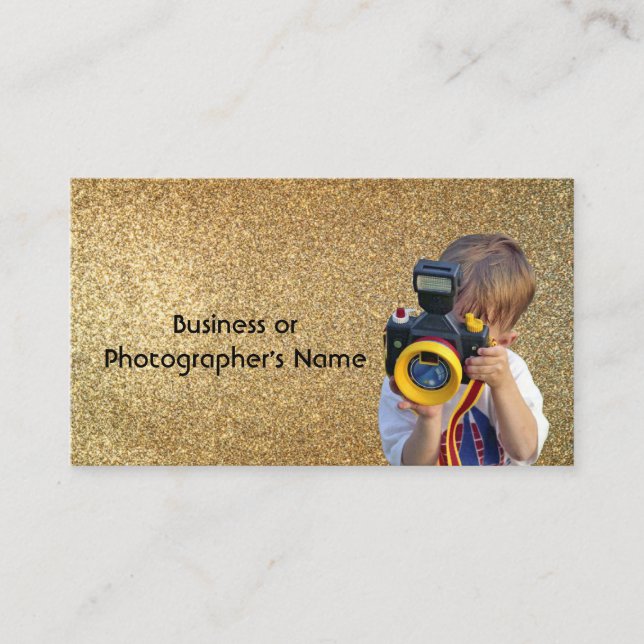 Photographer or Camera Store humorous GoldBG Business Card (Front)