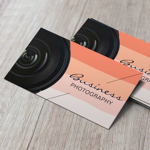 Photographer Peach Color Shades Photography Business Card