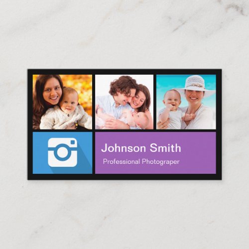 Photographer Photo Frame Collage - Metro Style Double-Sided Standard Business Cards (Pack Of 100)