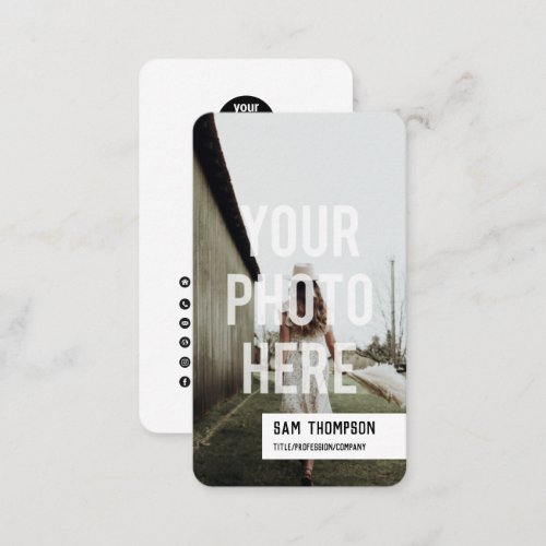 Photographer Photo  Logo Social Media Icons  Business Card