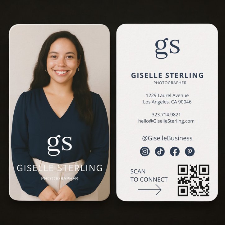 Photographer Photo QR Code Professional Business Card