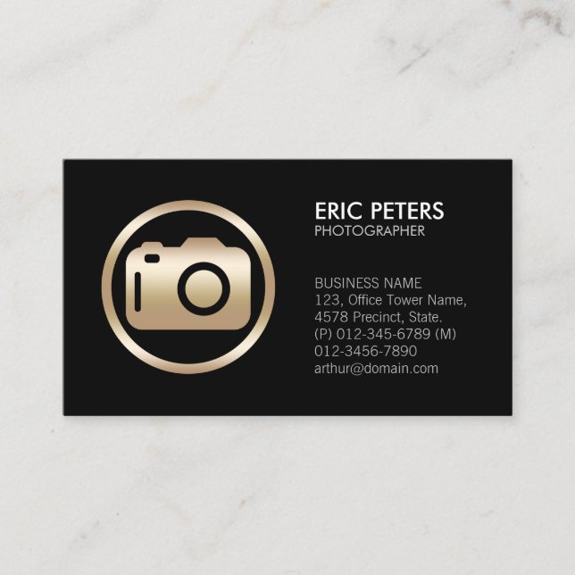 Photographer Photography Camera Business Card (Front)