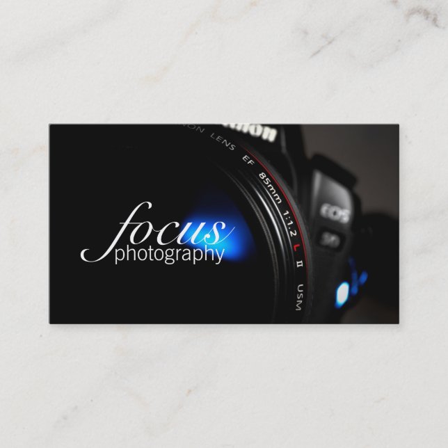 Photographer Photography Camera Lens Portrait Business Card (Front)