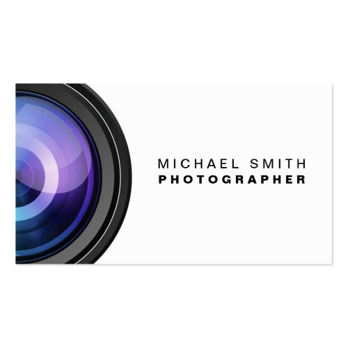 Photographer Photography Camera Lens Professional Double-Sided Standard Business Cards (Pack Of 100)