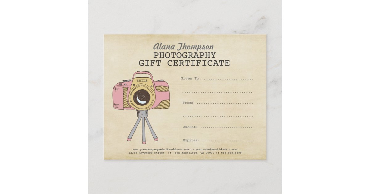 photographer photography gift certificate template photography gift certificate template word