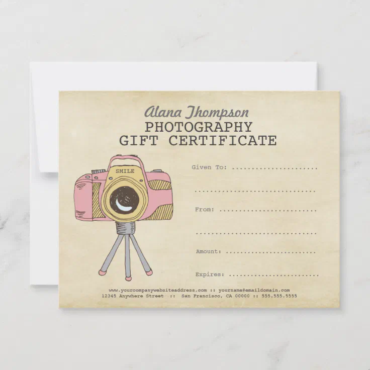 photography gift certificate templates