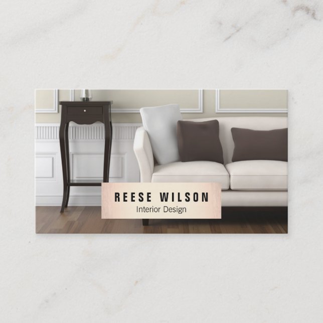 Photographer  Photography Gold Name Plaque Photo Business Card (Front)