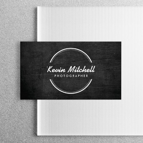 Photographer, Photography Logo on Black Wood Business Card