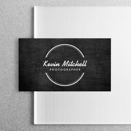 Customizable Photographer, Photography Logo on Black Wood Business Card