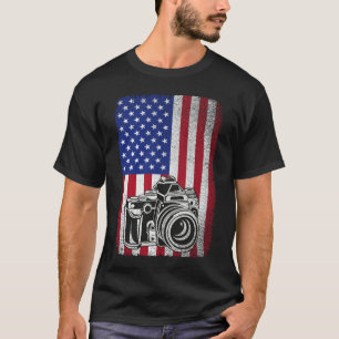 Photographer Photography Lover American Flag  T-Shirt