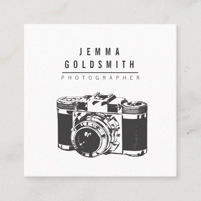 Photographer Photography Square Business Card (Front)