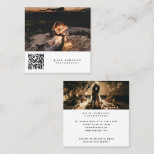 Photographer Photos QR Code Social Media Square Business Card