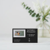 Photographer Picture Frame Monarch Butterfly Business Card (Standing Front)