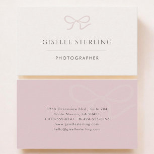 Photographer Pink Bow Business Card
