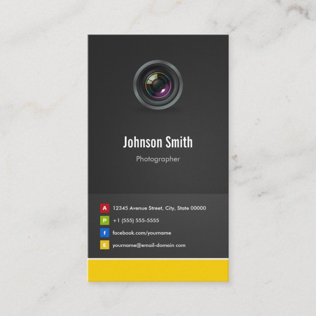 Photographer - Premium Creative Innovative Business Card (Front)