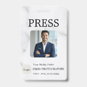 Photographer Press Journalist Id Card Custom Badge