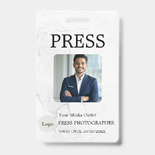 Photographer Press Journalist Id Card Custom Badge