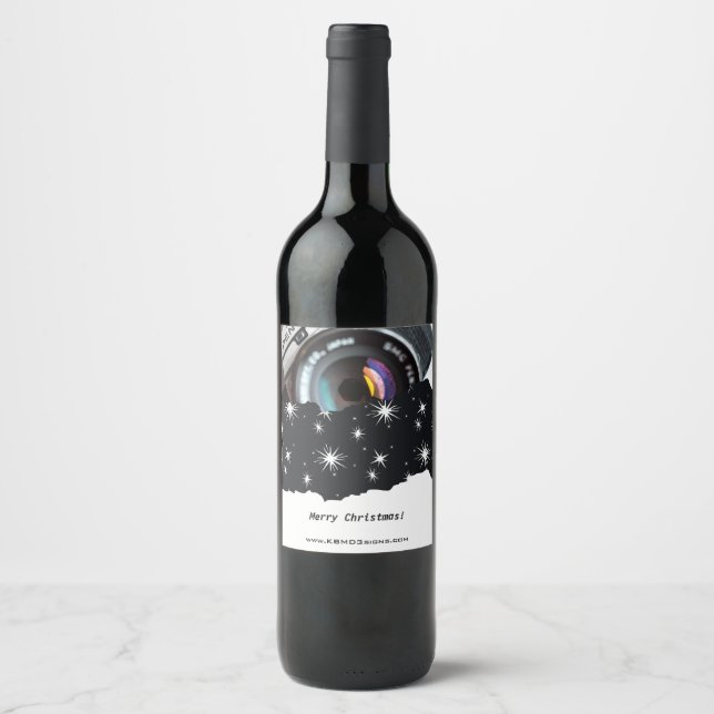 Photographer Promotional Merry Christmas Wine Labe Wine Label (Front)