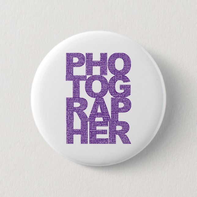 Photographer - Purple Text Button (Front)