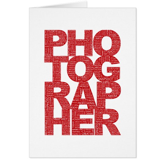 Photographer - Red Text Card
