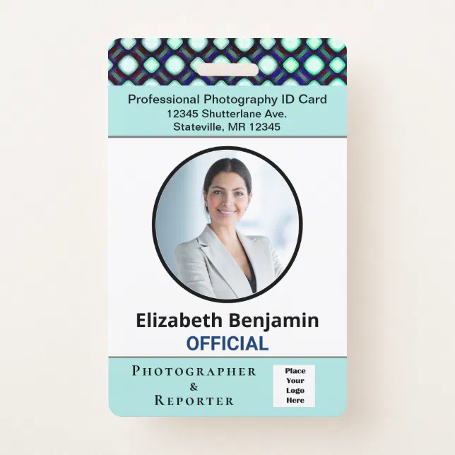 Photographer Reporter Employee ID Identification Badge | Zazzle