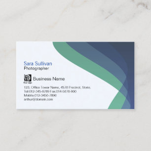 Photographer Right Blue Hued Streams Professional Business Card