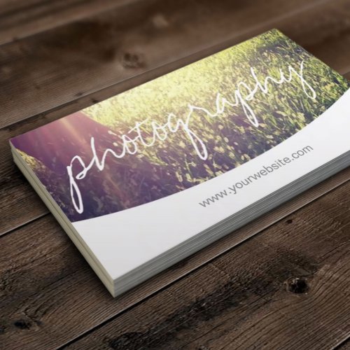 Stylish Script Custom Cover image Photography Business Cards