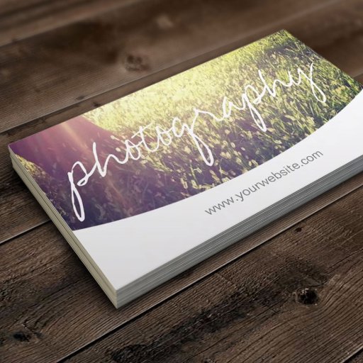 Customizable Stylish Script Custom Cover image Photography Business Cards