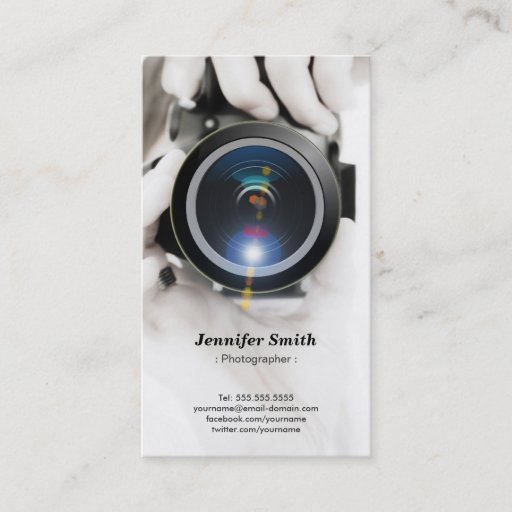 Customizable Photographer - Show your best photo on the back Business Card
