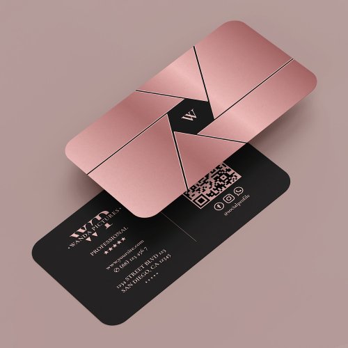 Photographer Shutter Lens Elegant Rosegold Black  Business Card