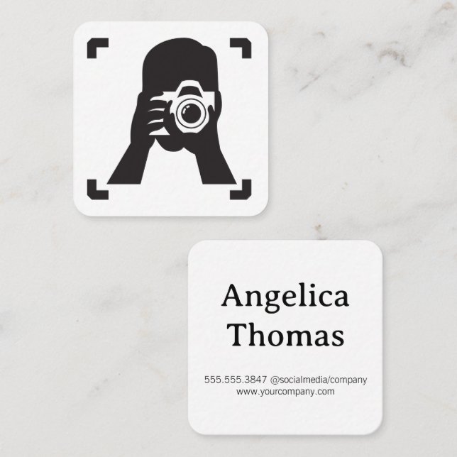 Photographer Taking Picture Square Business Card (Front/Back)