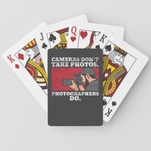 Photographer Taking Pictures Playing Cards