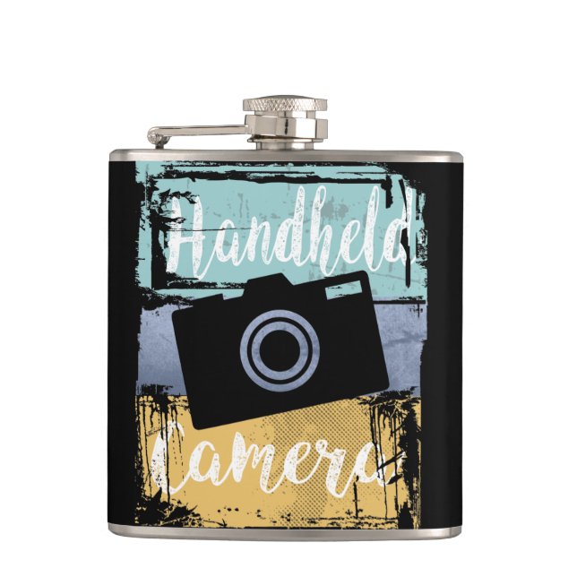 Photographer Tee - Vintage Retro Camera Flask (Front)