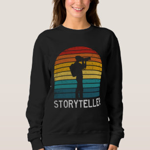 Photographer the Storyteller Retro Sunset Vintage Sweatshirt