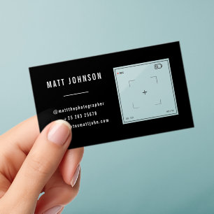 Photographer/Videographer Camera Lens Recording Clear Business Cards