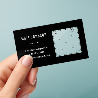 Photographer/Videographer Camera Lens Recording Clear Business Cards