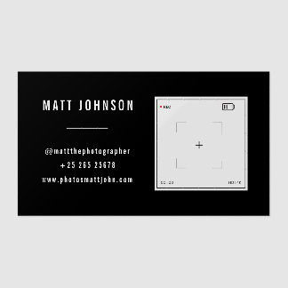 Photographer/Videographer Camera Lens Recording Clear Business Cards