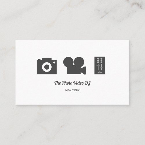 Photographer Videographer DJ with Social Media Business Card
